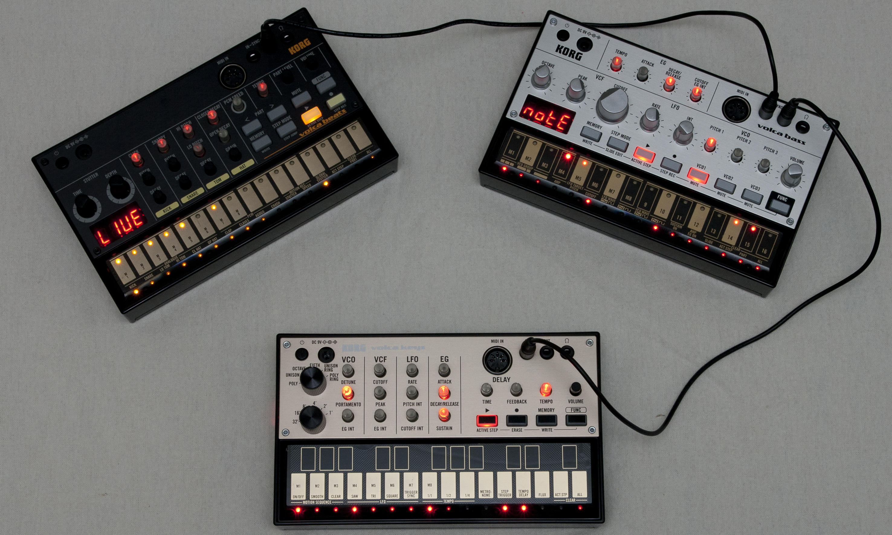 Korg volca beats, volca bass und volca keys Test Preview
