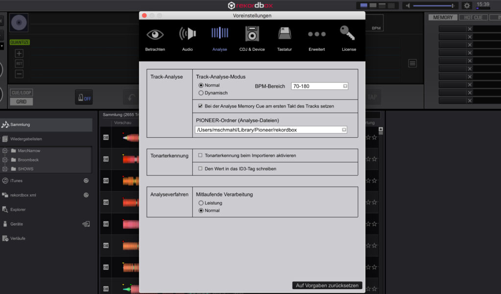 Rekordbox Tracks analysieren: Tempobereiche und Analyse-Voreinstellungen bitte beachten!