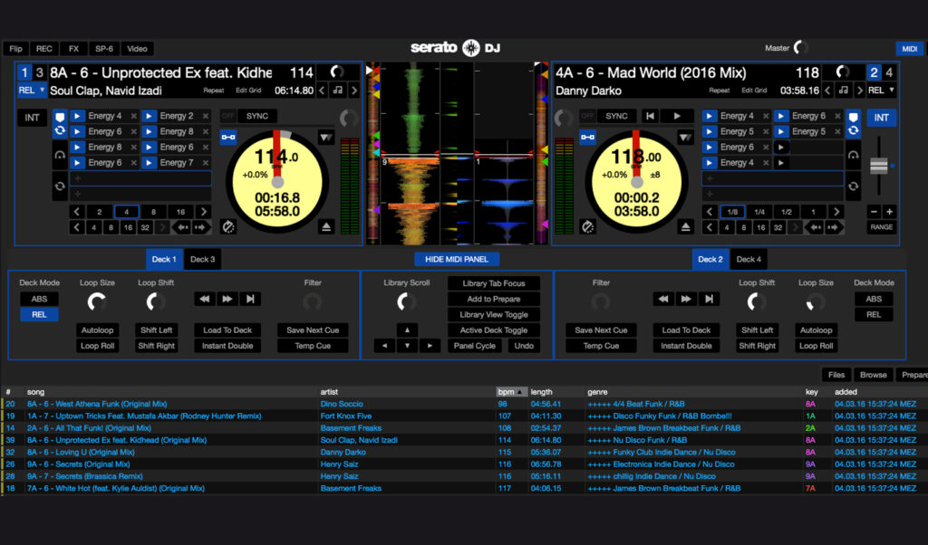 Das HIDE-MIDI-Panel