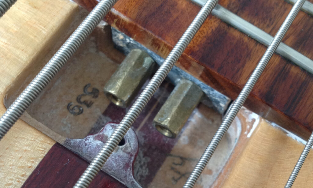 Double bzw. Twin Trussrod bei einem Tobias-Bass.