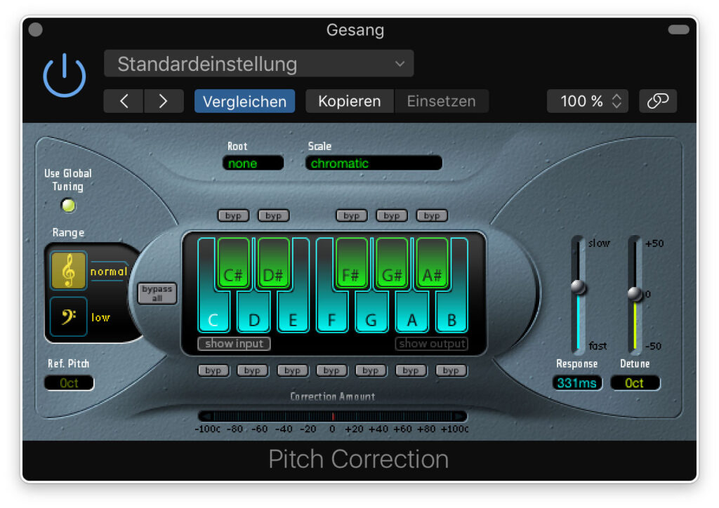 Mit der Pitch Correction sollte man es nicht übertreiben. Zu schnell wirkt das unnatürlich.