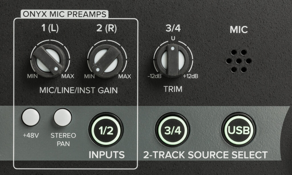 Die eingebauten Mackie-Onyx-Preamps sind sehr rauscharm und können in puncto Rauschverhalten mit anderen hochwertigen Preamps mithalten.