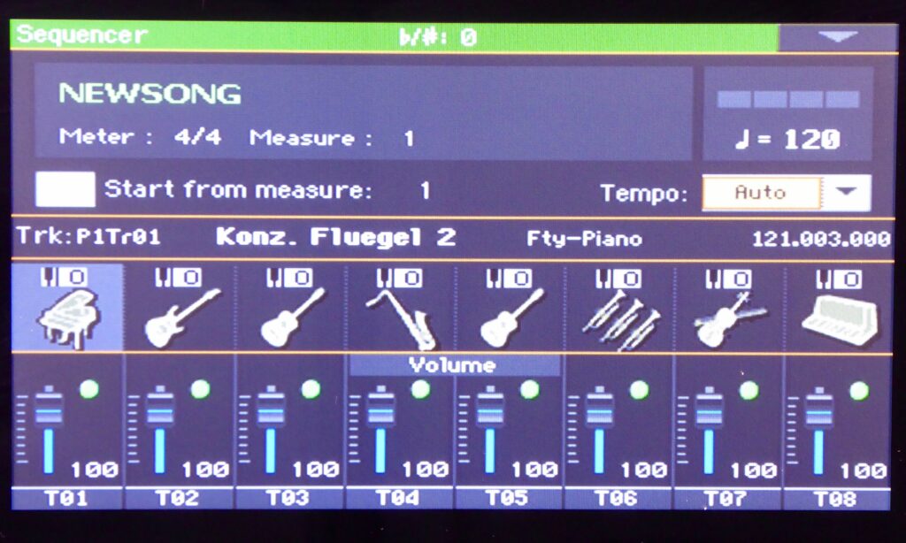 Die Startseite des Pa4X-Sequencers (Foto: Jürgen Sartorius)