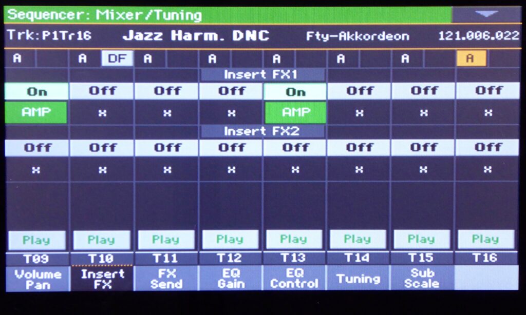 Insert-Effekte zuordnen im Pa4X-Sequencer. (Foto: Jürgen Sartorius)