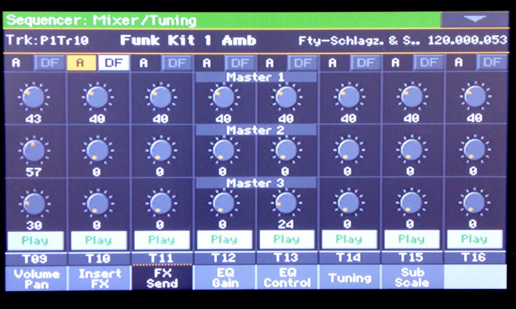 Die Effekt-Send-Seite des Pa4X-Sequencers. (Foto: Jürgen Sartorius)