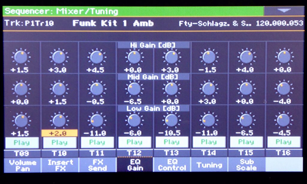 Der 3-Band-Equalizer für Midifile-Spuren. (Foto: Jürgen Sartorius)