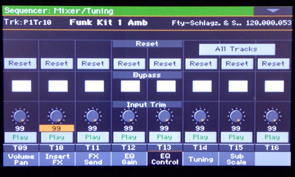 Weitere Equalizer-Funktionen des Pa4X-Sequencers. (Foto: Jürgen Sartorius)