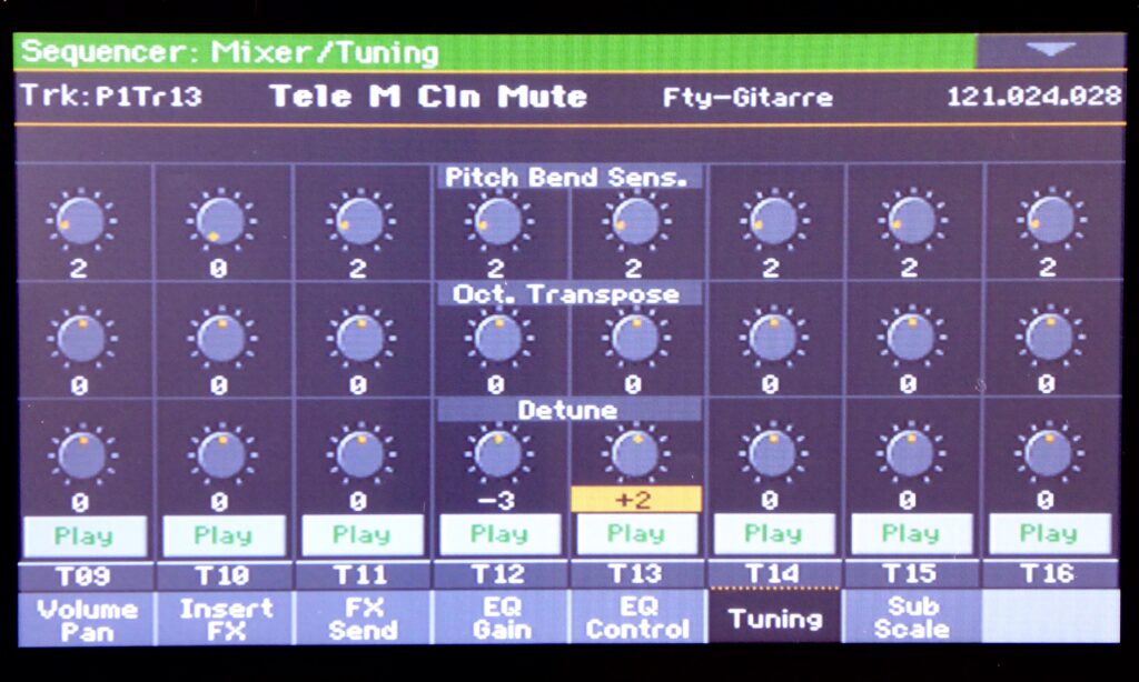 Midifile-Spuren in der Tonhöhe verändern auf der Tuning-Seite. (Foto: Jürgen Sartorius)