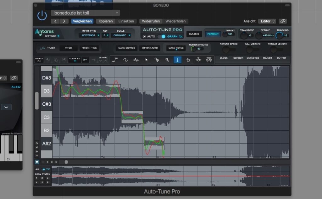 Der Graphic Mode in Antares Auto-Tune Pro