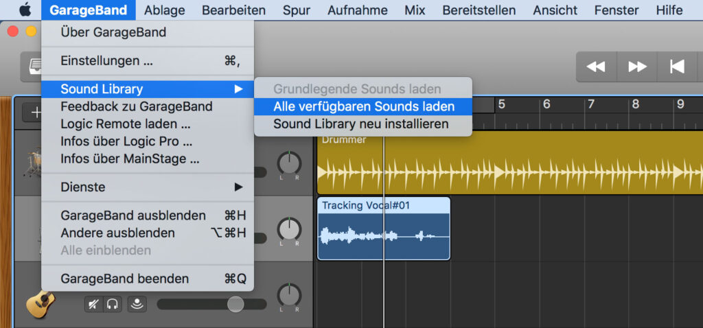 GarageBand kommt mit vielen hervorragenden Sounds, der Download lohnt sich!