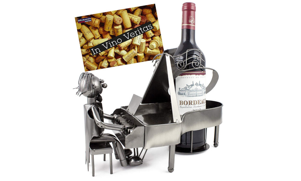 Weinflaschenhalter für Keyboarder und Pianisten. (Foto: Amazon)