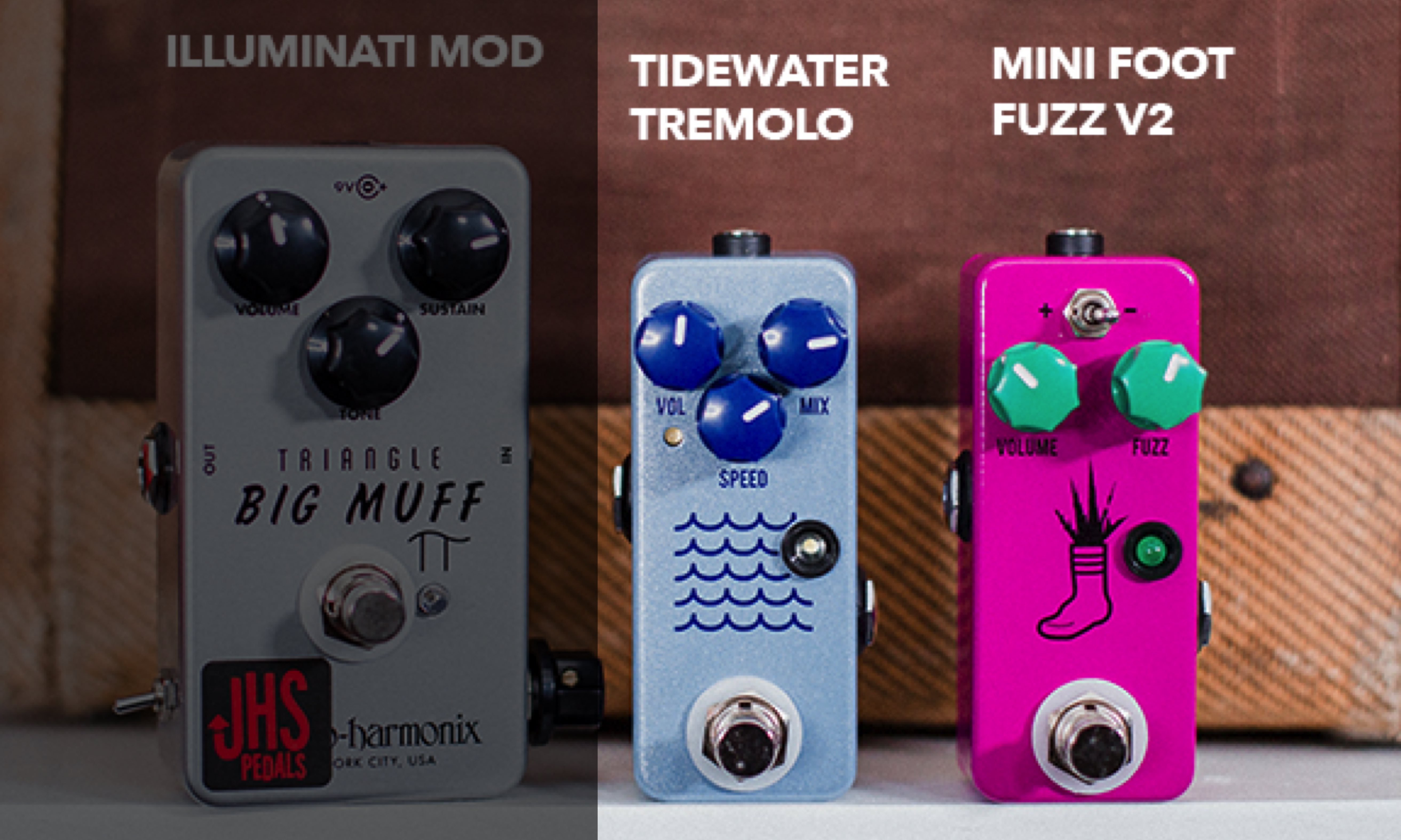Zwei neue Mini-Pedale von JHS Pedals im Anmarsch: Mini Foot Fuzz 