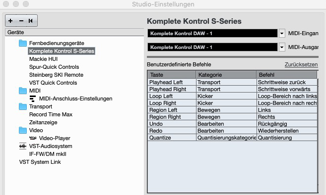 Nach der Installation der Cubase Integration wird der Controller automatisch eingerichtet.