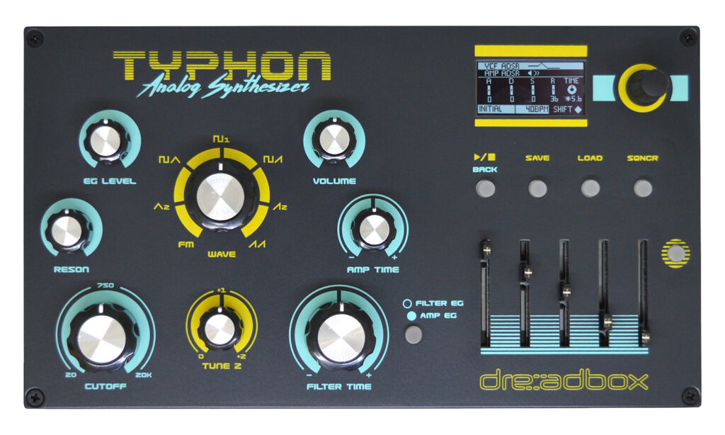 Dreadbox aus Griechenland bietet mit Typhon einen sehr gut klingenden analogen Synthesizer, der sich hervorragend für Bass-Sounds eignet.