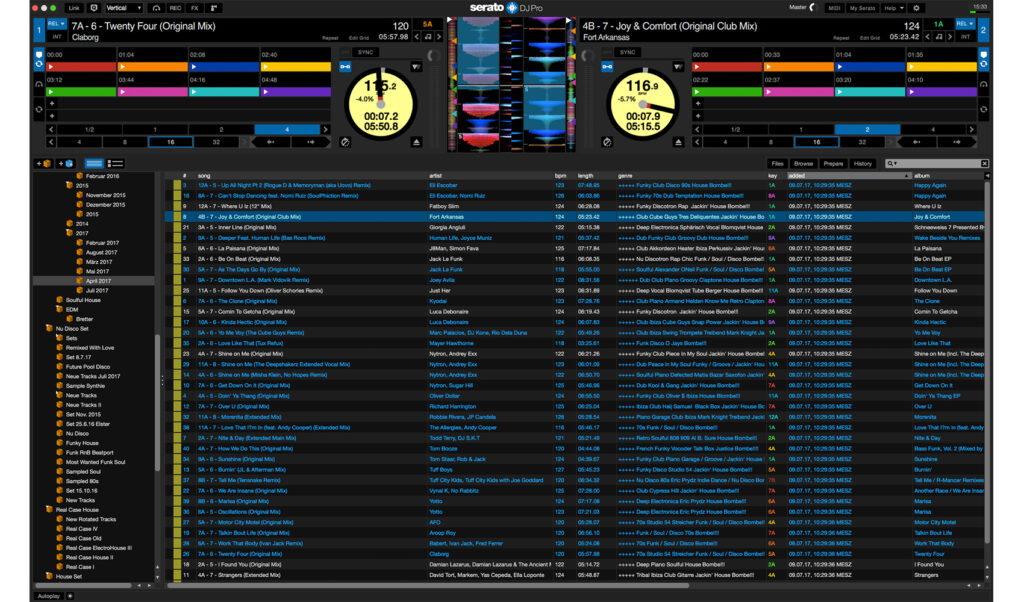 Die Oberfläche von Serato DJ Pro