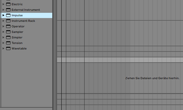 Instrumente, Audiodateien und Effekte werden einfach in das Arrangement gezogen.