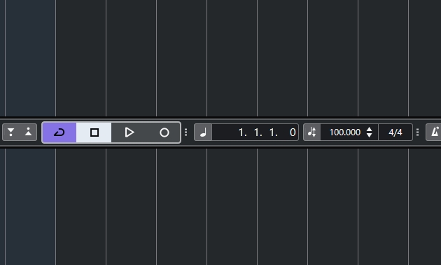 Das Transportfenster in Cubase