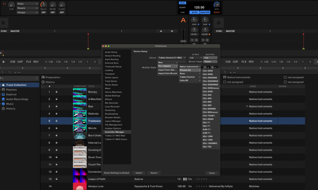 DJ-Software richtig einrichten: In Traktor Pro können Controller-Mappings geladen und bearbeitet werden.