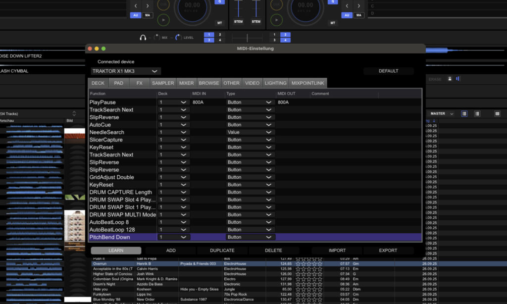 DJ-Software richtig einrichten: Rekordbox DJ erlaubt die Verwendung von Zusatz-Controllern, diese können individuell mit Funktionen belegt werden.