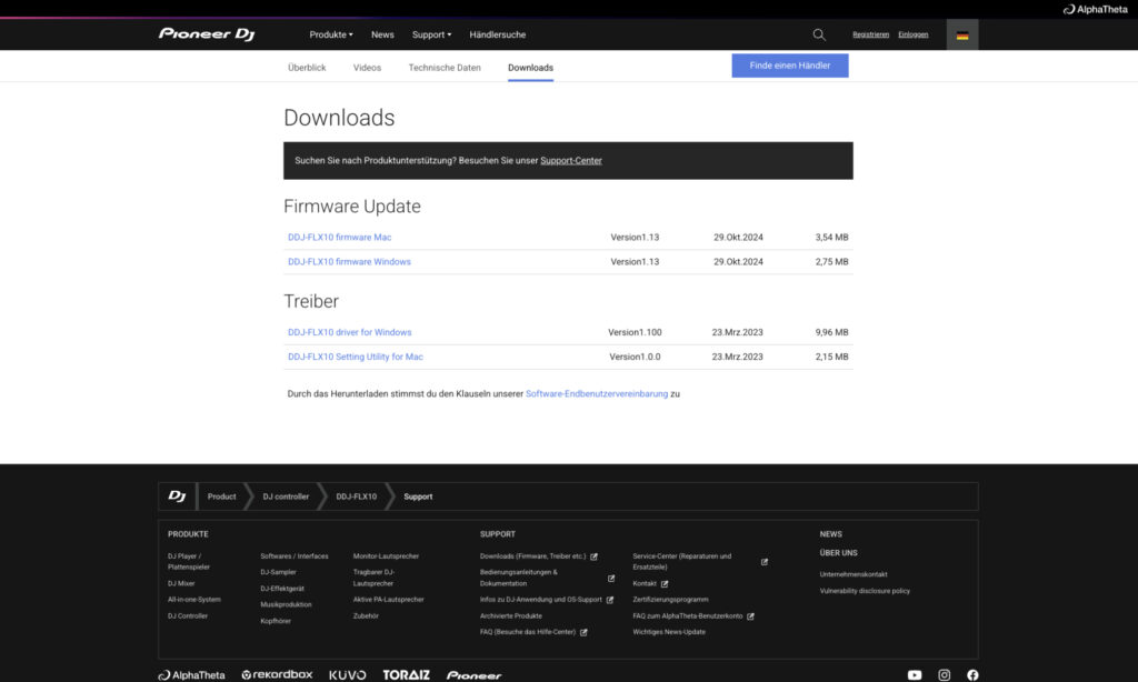 DJ-Software richtig einrichten: Hersteller stellen die aktuellsten Treiber auf ihrer Webseite zur Verfügung...