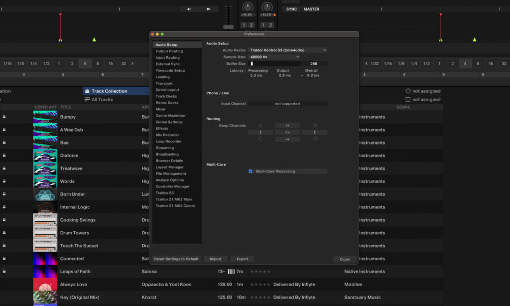 Die Wahl des Audiopuffers und der damit verbundenen Latenz haben eine große Auswirkung auf die Performance des Systems.
