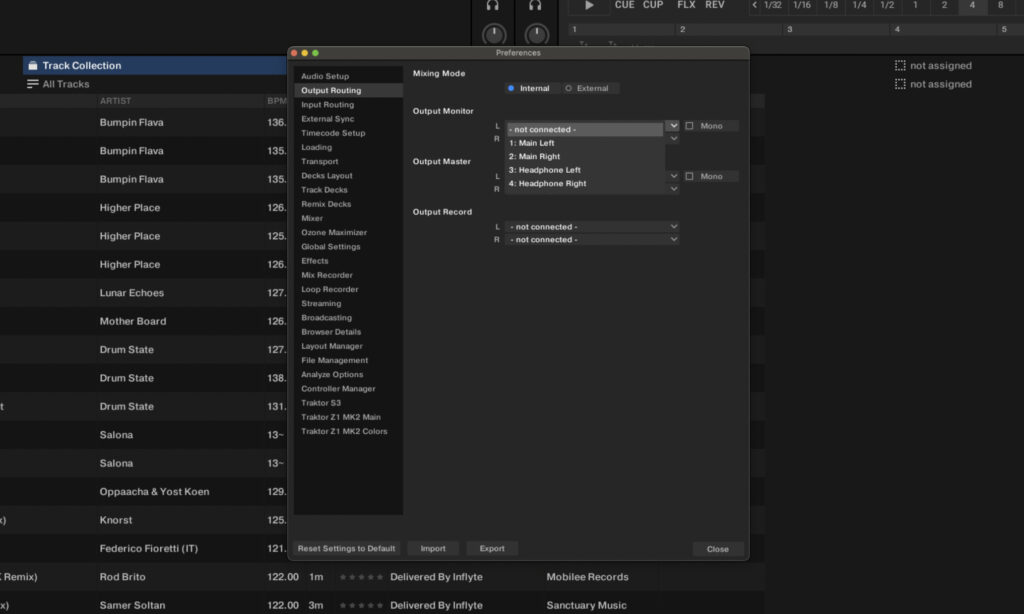 DJ-Software richtig einrichten: Beim Einsatz eines mehrkanaligen Audiointerfaces können die Signale der Decks einzeln ausgegeben werden.