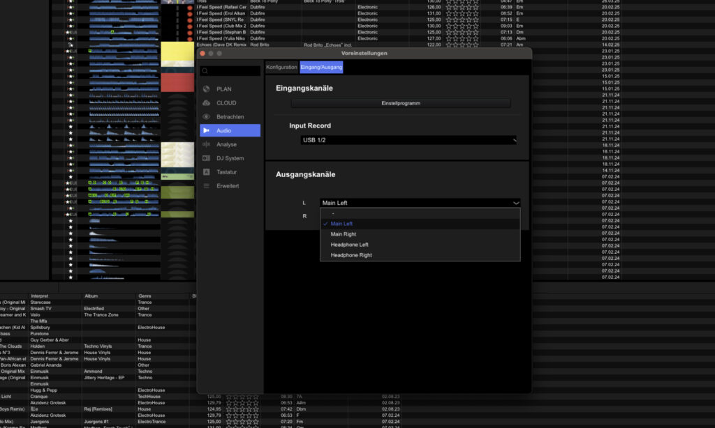 ...in Rekordbox DJ erfolgt die Einrichtung hingegen komplett manuell