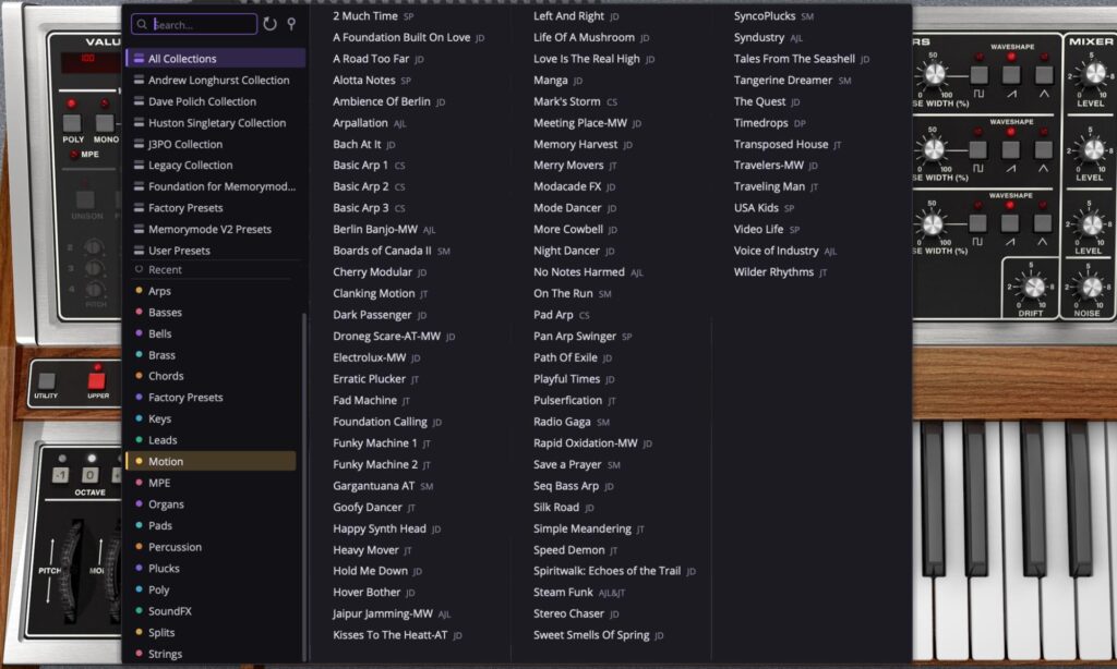 Cherry Audio Memorymode: Presets.