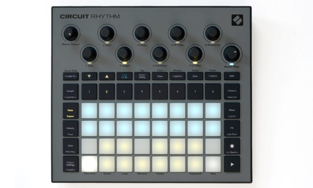 Novations erster Sampler: Circuit Rhythm.