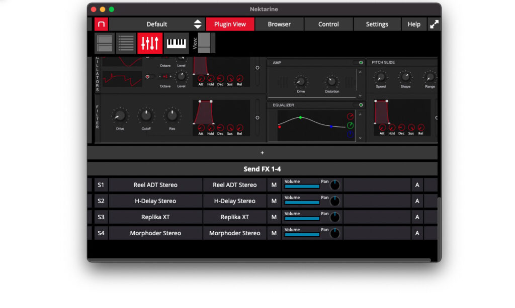 Die Soundworkstation für den Live Gig: Nektarine als Standalone-Software.