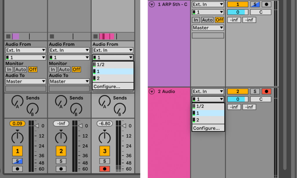 Eingang wählen Ableton Live 11