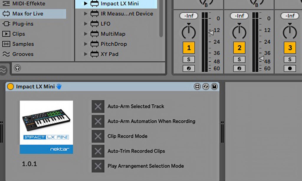 Nektar Impact LX Mini Max for Live Plugin