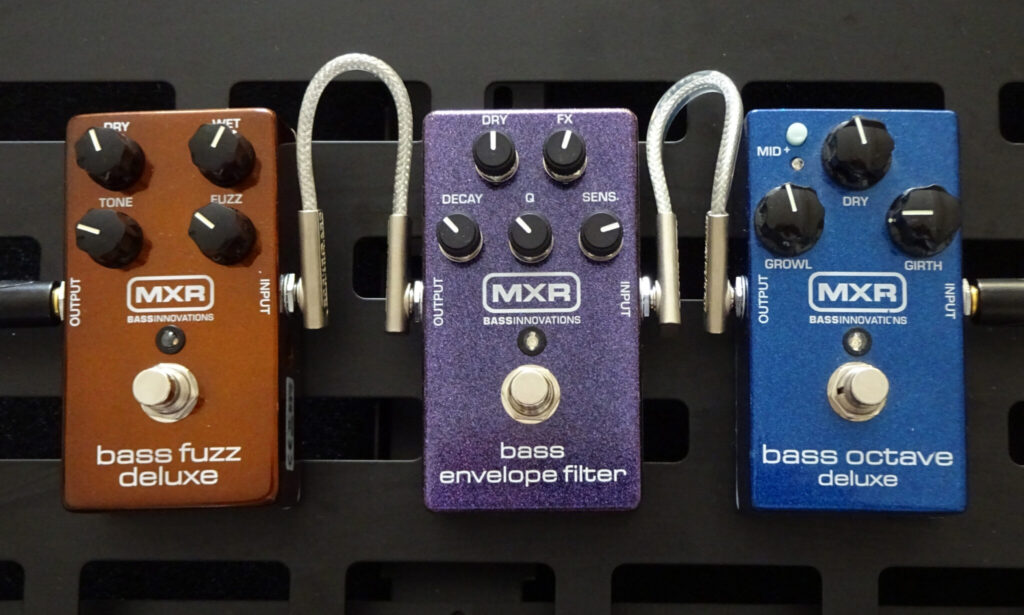MXR M84 Bass Fuzz Deluxe – MXR M82 Bass Envelope Filter – MXR M288 Bass Octave Deluxe