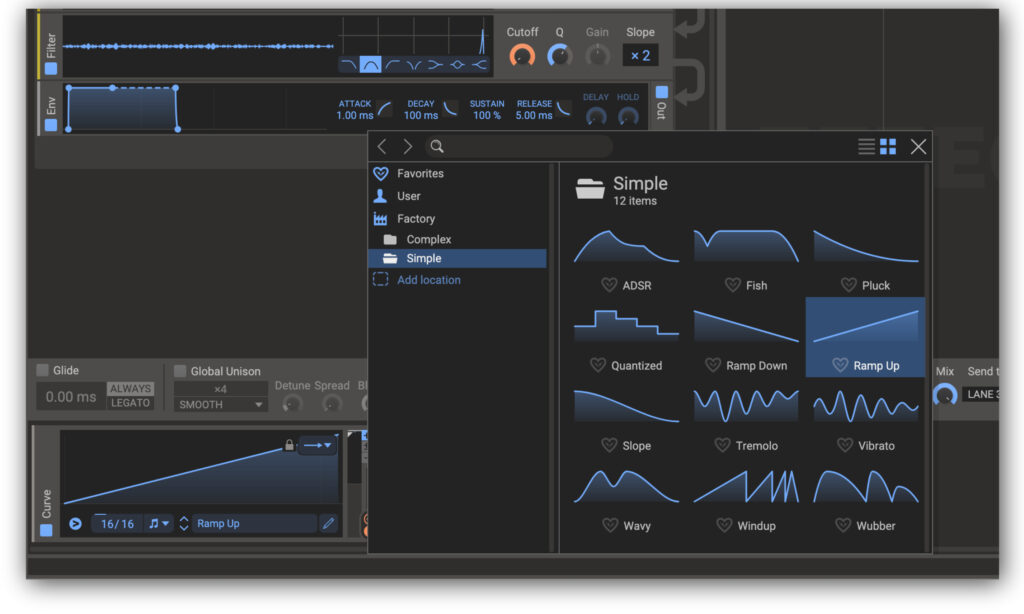 Curve-Modulator in Phase Plant von Kilohearts