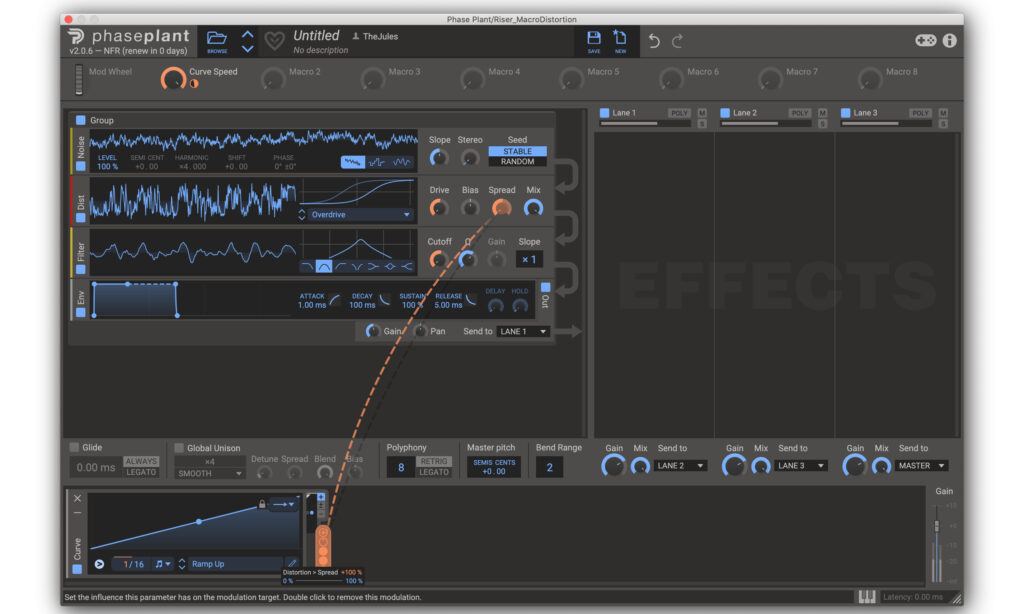 Riser Preset in Phase Plant von Kilohearts