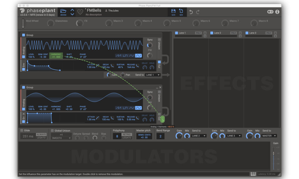 Audio Rate Modulation in Phase Plant von Kilohearts