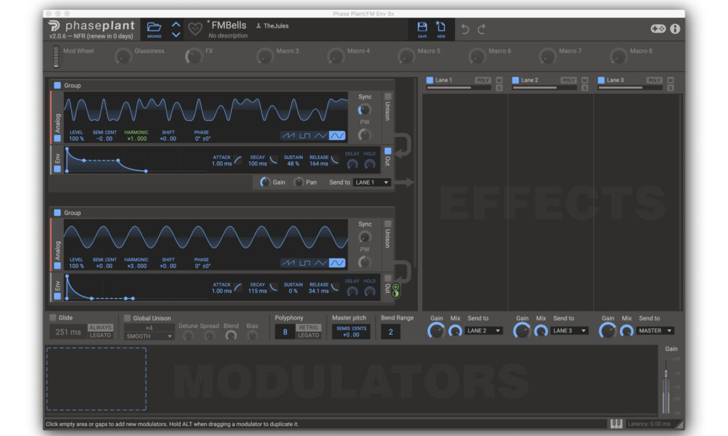 Audio Rate Modulation mit Hüllkurve in Phase Plant von Kilohearts