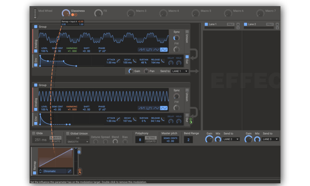 Remap-Modul in Phase Plant von Kilohearts