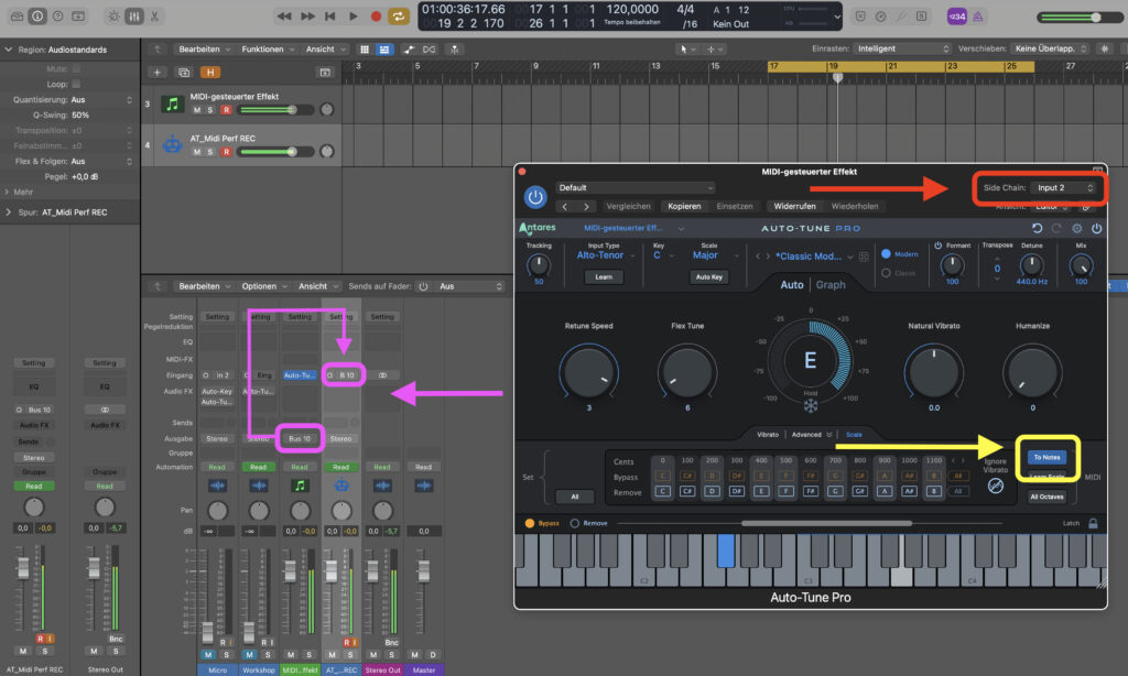 Alle Einstellungen Logic Pro X und Auto Tune Pro X