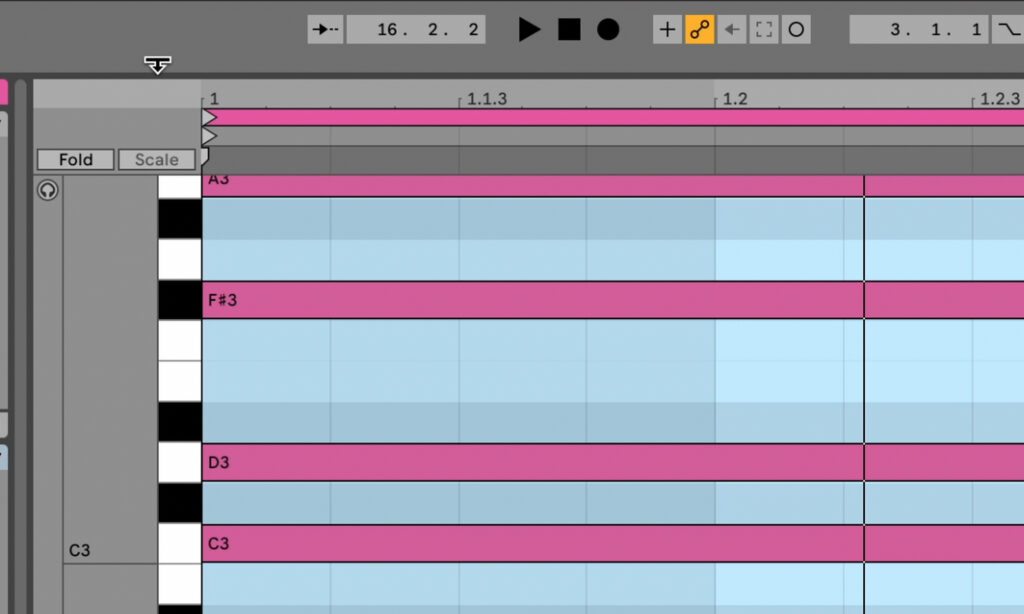 Piano Roll in der DAW Ableton Live