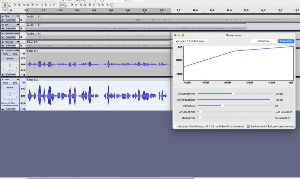 Kompressor in Audacity