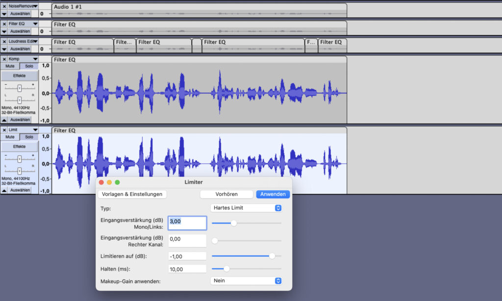 Limiter in Audacity