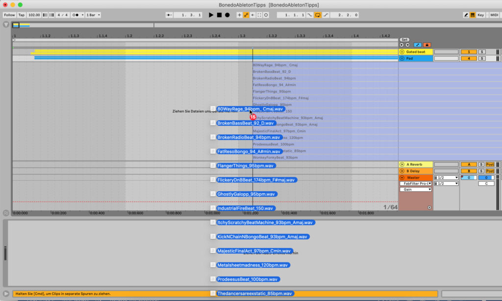 Audio-Import in die DAW Ableton Live