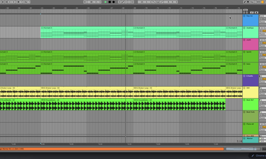 Ausproduzierter Track in der DAW Ableton Live