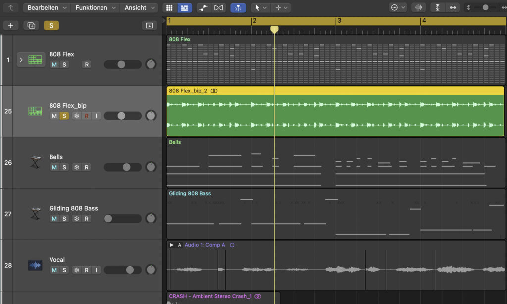 Errechnete Datei nach Bounce in Place in Apple Logic Pro