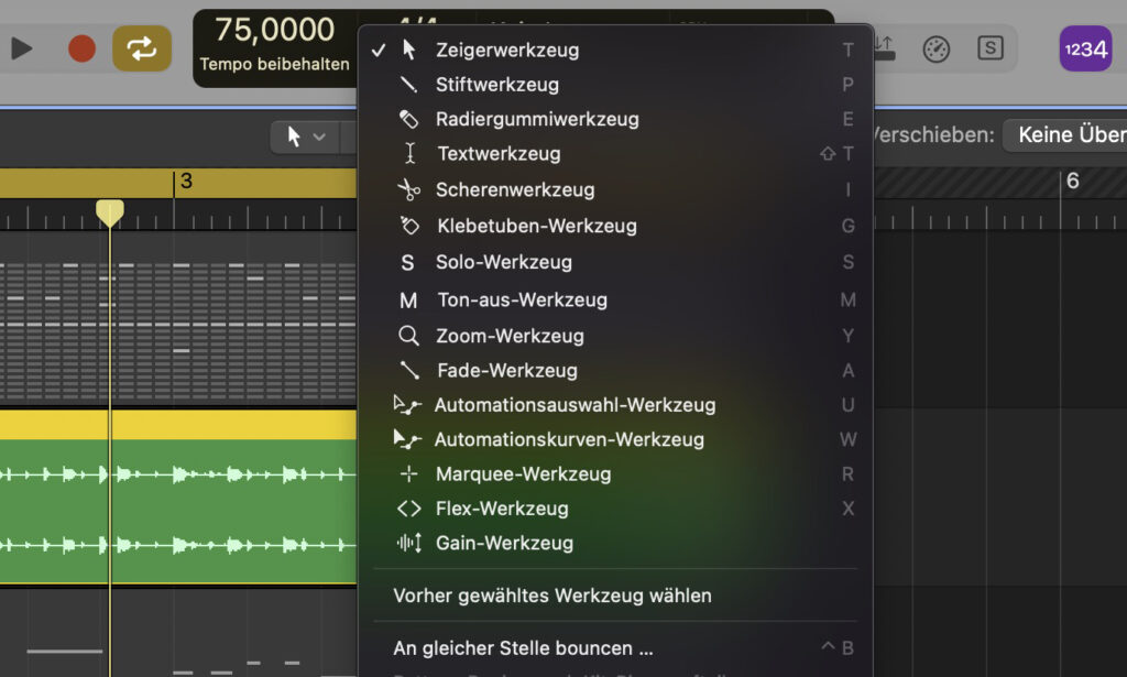 Werkzeuge in Apple Logic Pro