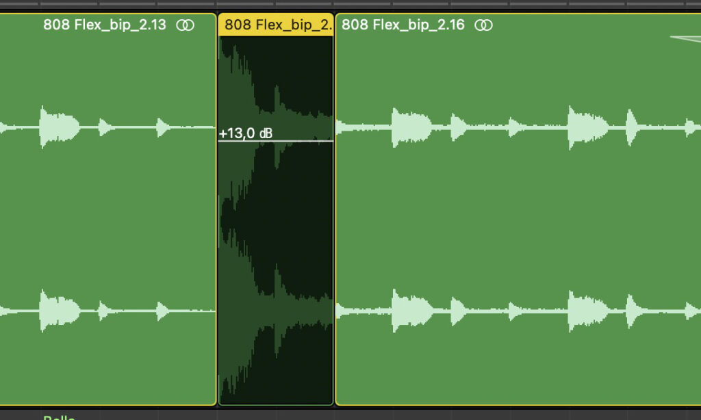 Gain-Werkzeug in Apple Logic Pro