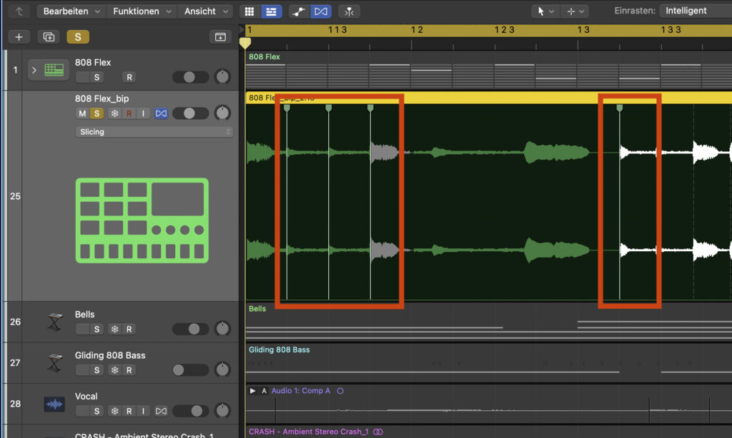 Flex-Marker in Apple Logic Pro