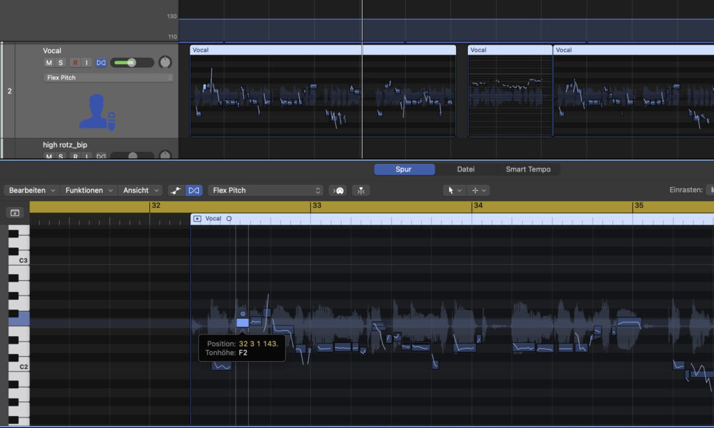 Flex-Pitch in Apple Logic Pro