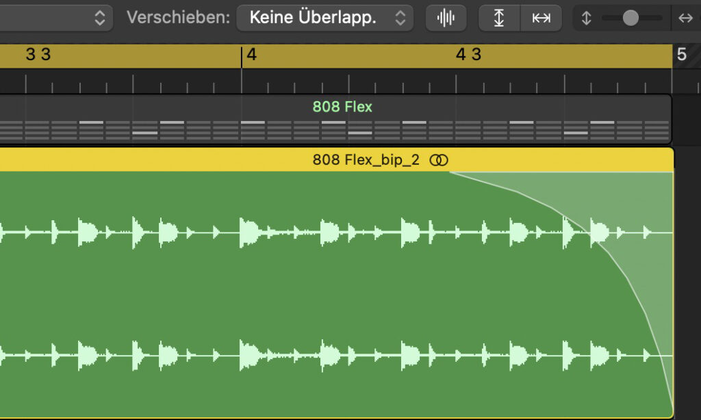 Fade-Werkzeug in Apple Logic Pro